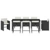 vidaXL Garden Dining Set 9 pcs Black Poly Rattan