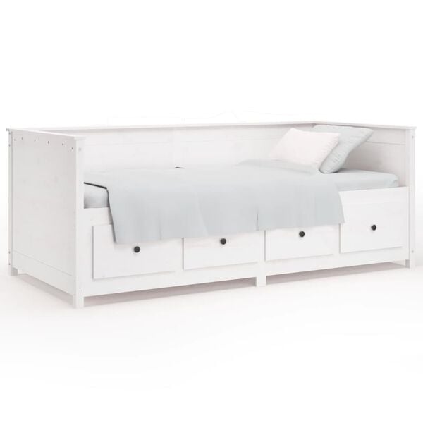 vidaXL Day Bed without Mattress White 90x190 cm Single Solid Wood Pine