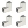 vidaXL Post Connectors 4 pcs L Shape Galvanised Metal 81x81 mm