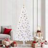 vidaXL Artificial Christmas Tree with Stand White 210 cm PVC and Steel