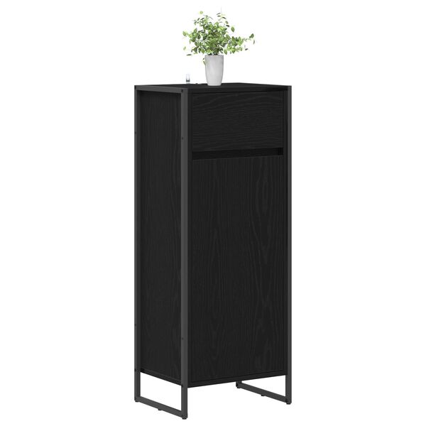 vidaXL Bathroom Cabinet Black Oak 40 x 30 x 100 cm Engineered Wood