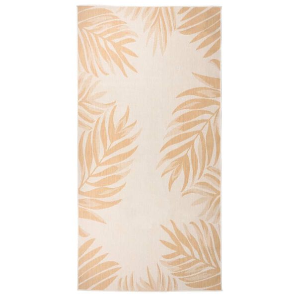 vidaXL Outdoor Flatweave Rug 100x200 cm Leaf Pattern