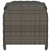 vidaXL Garden Stool with Cushion Grey 58x46x46 cm Poly Rattan