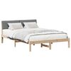 vidaXL Bed frame Brown and dark grey 140 x 190 cm Solid pine wood