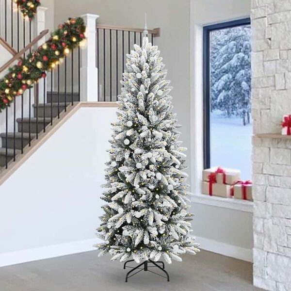 vidaXL Artificial Christmas Tree with 300 LEDs White 93 x 93 x 240 cm