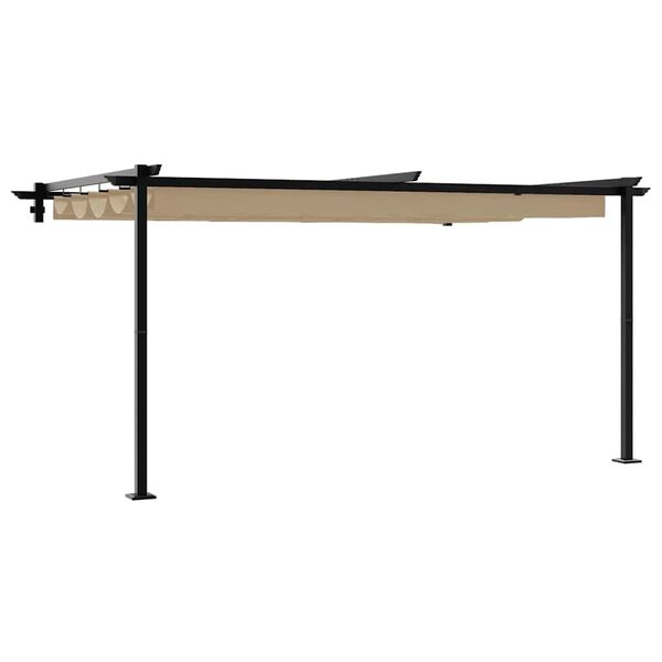 vidaXL Wall Mounted Gazebo Taupe Steel