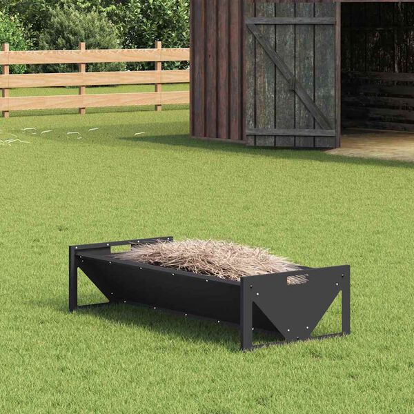 vidaXL Livestock Feeding Trough Black 108 x 50 x 28 cm