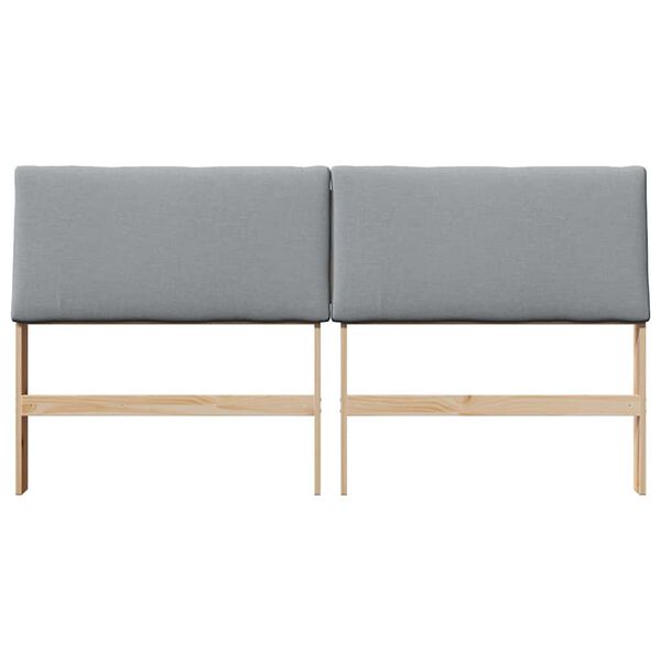 vidaXL Upholstered Headboard Light Grey 180 cm Solid Pine Wood