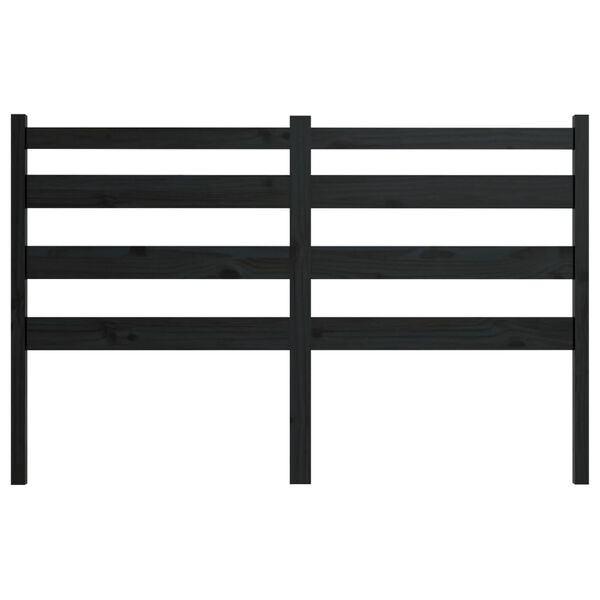 vidaXL Bed Headboard Black 206x4x100 cm Solid Wood Pine