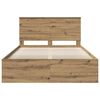 vidaXL Bed Frame Artisian Oak 135 x 190 cm Solid Pine Wood