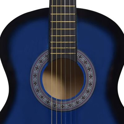 vidaXL Classical Guitar for Beginner with Bag Blue 3/4 36"