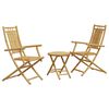 vidaXL 3 Piece Bistro Set Bamboo