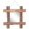 vidaXL Log Mirror Natural 50x50 cm Recycled Teak Wood