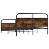 vidaXL Metal Bed Frame without Mattress Smoked Oak 180x200 cm Super King