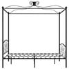 vidaXL Canopy Bed Frame without Mattress Black Metal 160x200 cm