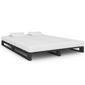 vidaXL Pallet Bed Frame without Mattress Grey 120x200cm Solid Wood