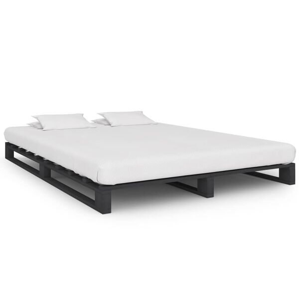 vidaXL Pallet Bed Frame without Mattress Grey 120x200cm Solid Wood