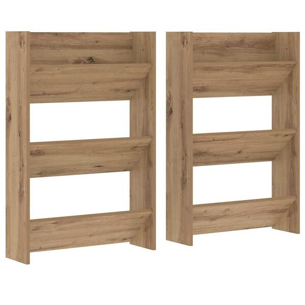 vidaXL Shoe Cabinet 2 pcs Artisan Oak 60 x 18 x 90 cm Engineered Wood