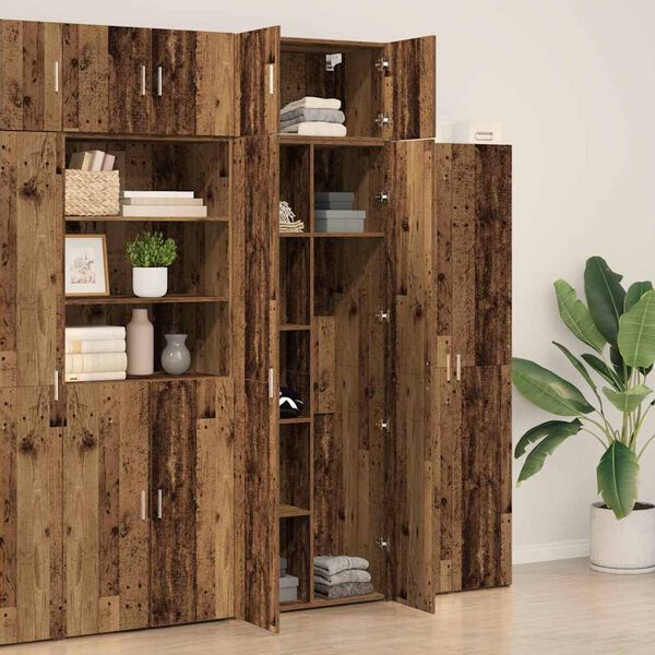 vidaXL Storage Cabinet Old wood 70 x 42.5 x 225 cm Engineered wood