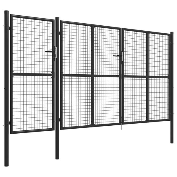 vidaXL Garden Gate Steel 400x150 cm Anthracite