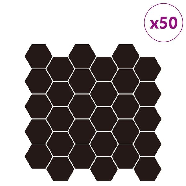 vidaXL Hexagon Tile 10 pcs Grey 30 x 30 cm Polyurethane and PET