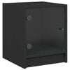 vidaXL Bedside Cabinet with Glass Door Black 35x37x42 cm