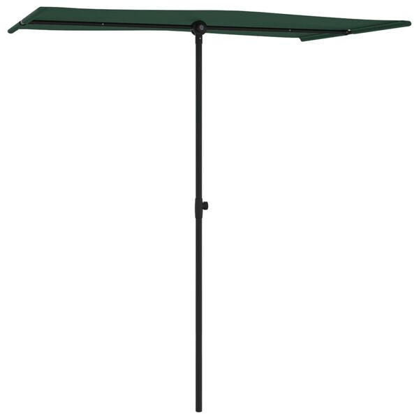 vidaXL Garden Parasol with Aluminium Pole 180x110 cm Green