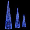 vidaXL Christmas Tree with 90 LEDs 3 pcs Blue 20 x 20 x 80 cm Acrylic