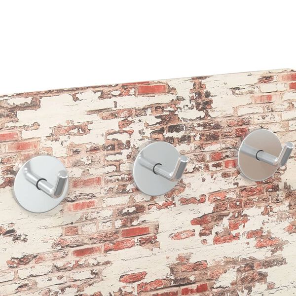 vidaXL Wall Mounted Coat Rack 40x25 cm Tempered Glass Brick Wall