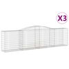 vidaXL Arched Gabion Baskets 3 pcs 400x50x100/120 cm Galvanised Iron