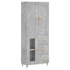 vidaXL Highboard Concrete Grey 69,5x34x180 cm Engineered Wood