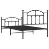 vidaXL Metal Bed Frame without Mattress with Footboard Black 100x190cm