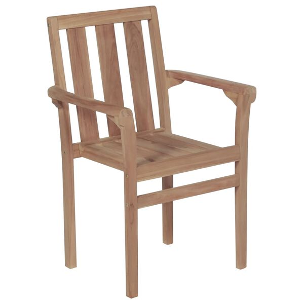 vidaXL Stackable Garden Chairs 8 pcs Solid Teak Wood