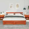 vidaXL Bed Frame with Headboard Brown 180 x 200 cm Solid Pine Wood