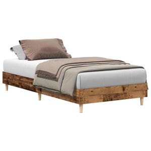 vidaXL Bed Frame No Mattress Old Wood 90x190 cm Single Engineered Wood