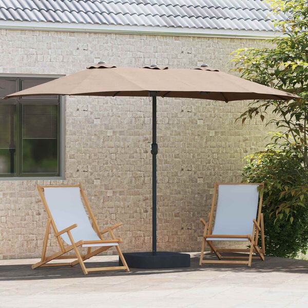 vidaXL Garden Parasol Taupe 385 x 209 x 244 cm Polyester