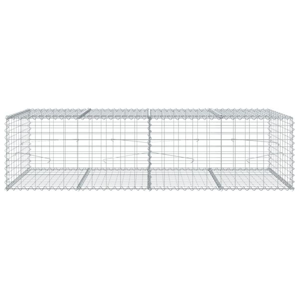 vidaXL Gabion Basket with Cover 200x100x50 cm Galvanised Iron