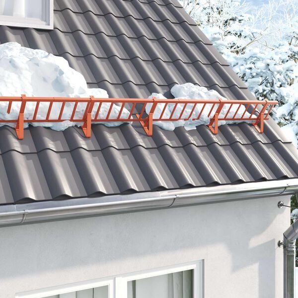vidaXL Snow Guard Support 12 pcs Red 29.5 x 3 x 34.5 cm Steel
