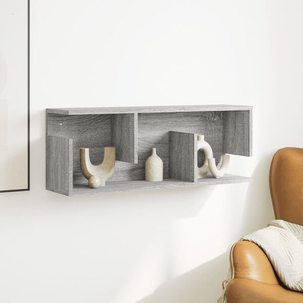vidaXL Wall Cabinet 80x20x30 cm Grey Sonoma Engineered Wood