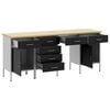vidaXL Work Cabinet with Drawer with Lock 4 pcs Black 200 x 55 x 85 cm
