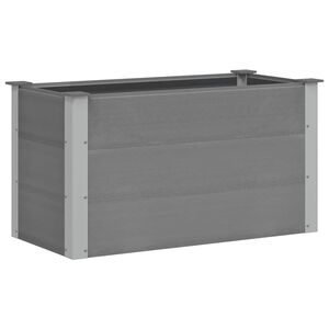 vidaXL Garden Raised Bed | Grey | Wood-plastic composite, Aluminium