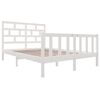 vidaXL Bed Frame without Mattress White Solid Wood 120x200 cm (810078+814185)
