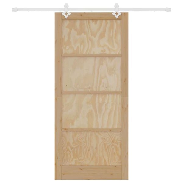 vidaXL Sliding Door Brown 93 x 211 cm Solid Pine Wood