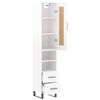 vidaXL Highboard High Gloss White 34.5x34x180 cm Engineered Wood