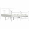 vidaXL Metal Bed Frame without Mattress with Footboard White 140x190cm