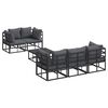 vidaXL Garden Sofa Set with Cushion 6 pcs Black Aluminium
