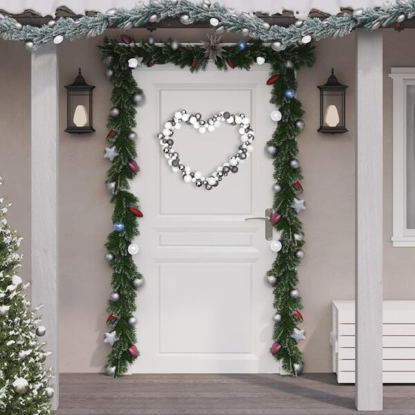 vidaXL Christmas Balls Garland White and Grey 175 cm Polystyrene