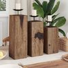 vidaXL Candle Holder 3 pcs Natural Solid Reclaim wood