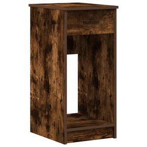 vidaXL Computer Tower Stand with Drawer Smoked Oak 35x45x77 cm