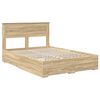 vidaXL Bed Frame with Drawer Sonoma Oak 140 x 190 cm Engineered Wood